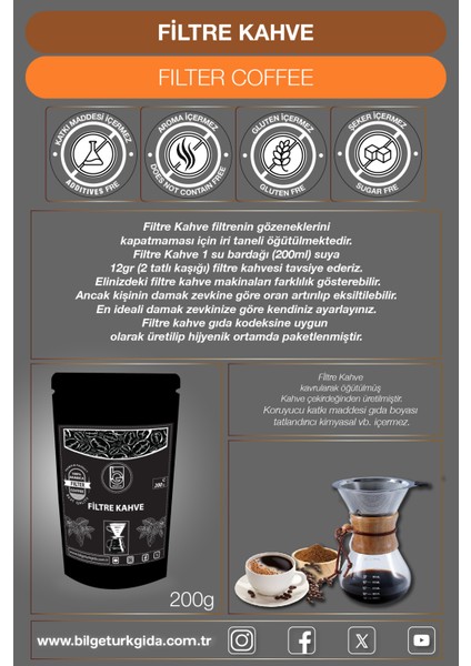 Bilgetürk Filtre Kahve 200 gr x 3
