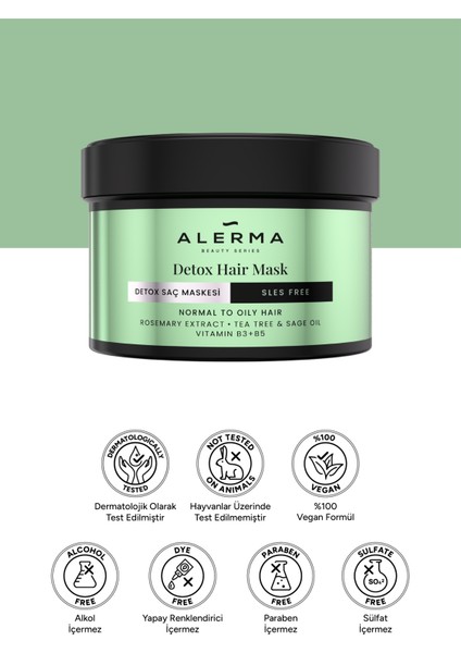 Durulanan Arındırıcı Saç Maskesi Vegan İnce Telli Yağlı Saçlar Biberiye Çay Ağacı Adaçayı 240 ml fırsatları