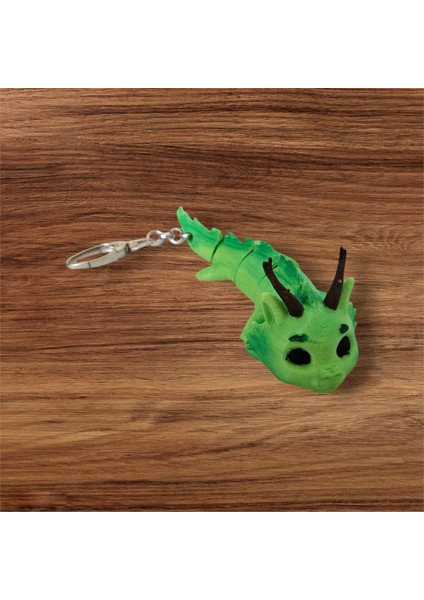 3D Boynuzlu Dragon Figür
