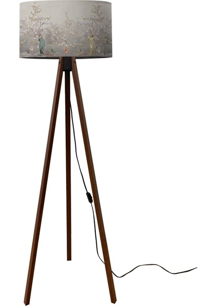 Barok Tarzı Desenli Tripod Lambader