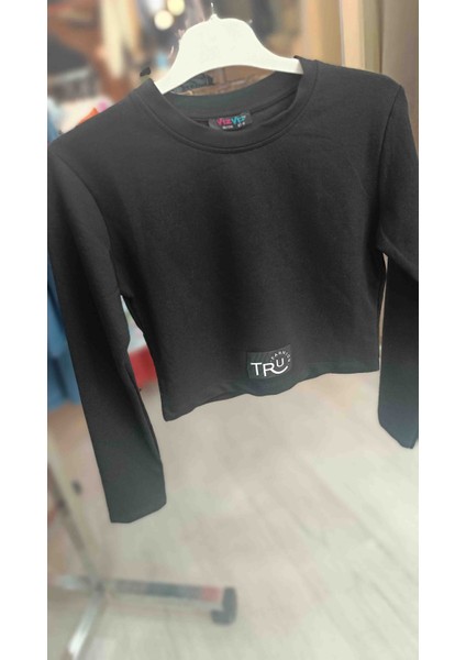 Kız Çocuk Siyah Krop Bluz