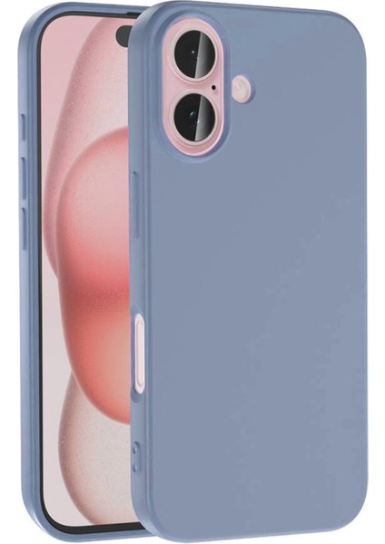 Caseworld Apple iPhone 16 ile Uyumlu Kapak Içi Kadife Lansman Silikon Kılıf - Petrol Mavisi