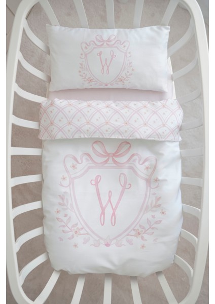 Harf Serisi W Harfi Anne Yanı Nevresim Seti (60 x 100) - Noble Serie Pembe fiyatları