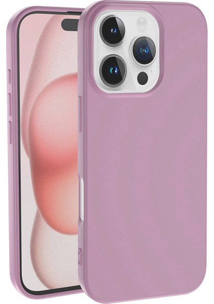 Caseworld Apple iPhone 16 Pro ile Uyumlu Kapak Içi Kadife Lansman Silikon Kılıf - Pembe