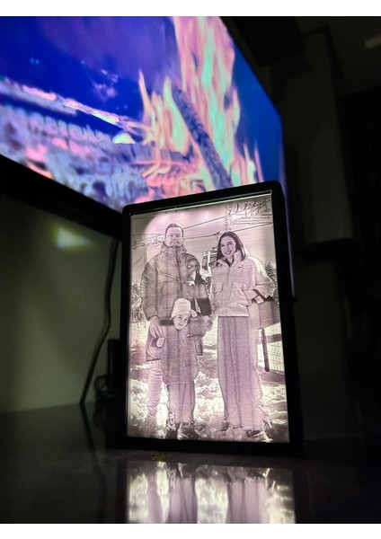 Sevgililer Günü Lithophane Işıklı Resim Çerçevesi 14 Şubat Sevgililer Günü Resimli Abajür