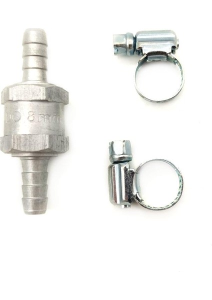 Mazot Benzin Yakıt Çekvalf 8mm ve 2 Adet Hortum Kelepçesi