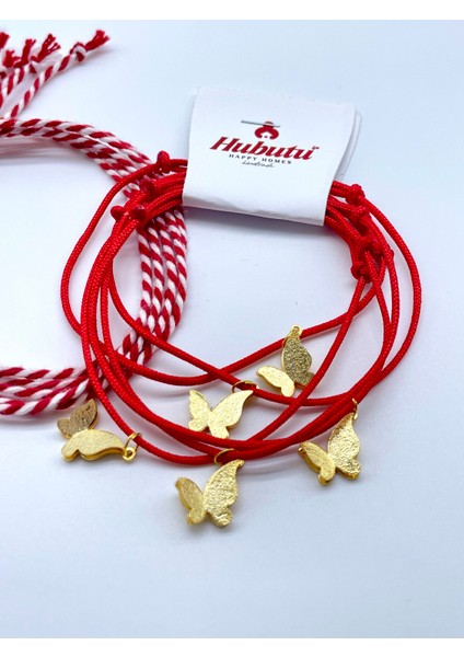 Marteniçka Hediyelik Kartlı Jelatinli Dilek ve Şans Bilekliği Seti (10 Adet 5 Set)