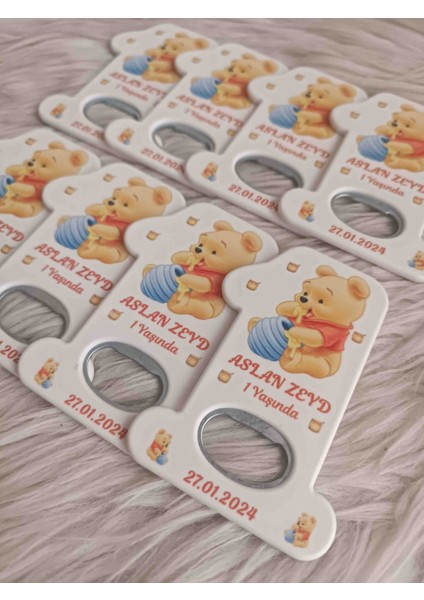 10 Adet Winnie The Pooh 1 Rakam Açacak Magnet Yenidoğan Doğum Günü Mevlüt Hediyelikleri