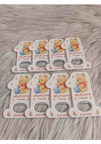 10 Adet Winnie The Pooh 1 Rakam Açacak Magnet Yenidoğan Doğum Günü Mevlüt Hediyelikleri