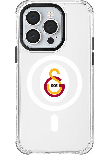 Galatasaray Magsafe Parçalı Logo Şeffaf Telefon Kılıfı