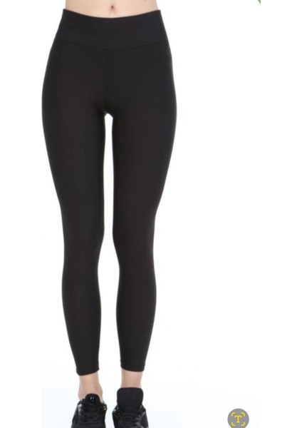 Kadın Siyah Yüksek Bel Şardonlu Toparlayıcı Tayt modelleri