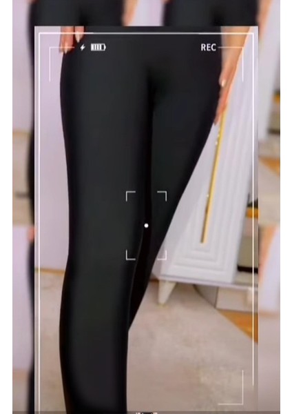 Kadın Siyah Yüksek Bel Şardonlu Toparlayıcı Tayt fırsatları