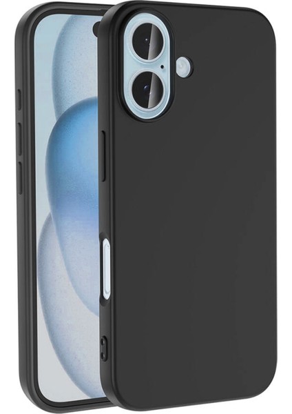 Apple iPhone 16 Plus ile Uyumlu Kapak Içi Kadife Lansman Silikon Kılıf - Siyah