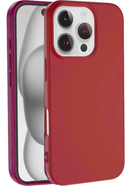 Apple iPhone 16 Pro Max ile Uyumlu Kapak Içi Kadife Lansman Silikon Kılıf - Kırmızı