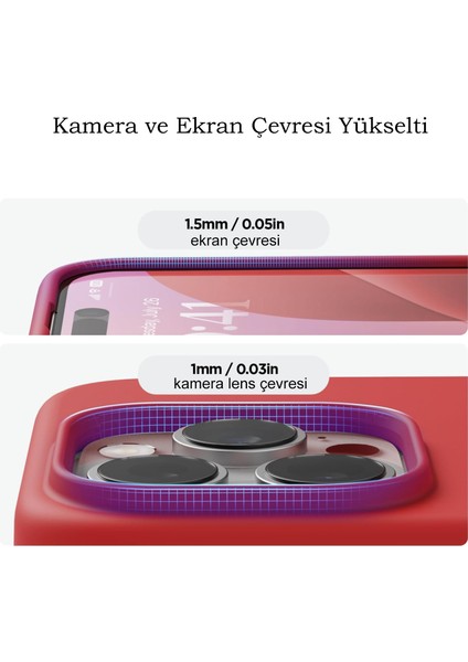 Apple iPhone 16 Pro Max ile Uyumlu Kapak Içi Kadife Lansman Silikon Kılıf - Kırmızı