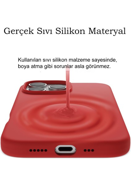 Apple iPhone 16 Pro Max ile Uyumlu Kapak Içi Kadife Lansman Silikon Kılıf - Kırmızı
