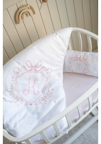 Harf Serisi K Harfi Anne Yanı Nevresim Seti (60 x 100) - Noble Serie Pembe fırsatları