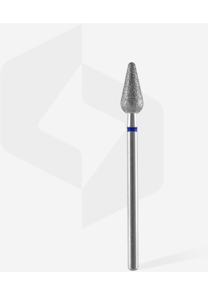 Elmas Yuvarlanmış Armut Freze, Mavi, Çap 5 mm, Çalışma Kısmı 12 mm