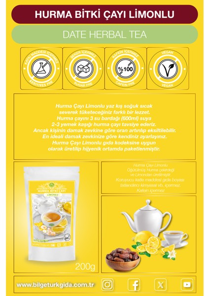 Hurma Çayı Limonlu 200 gr