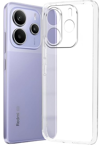 Xiaomi Redmi Note 14 4g ile Uyumlu Kılıf Şeffaf Kamera Korumalı Esnek Silikon Telefon Kılıfı Kapak