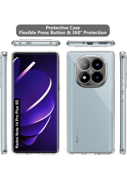 Xiaomi Redmi Note 14 Pro Plus ile Uyumlu Kılıf Şeffaf Kamera Korumalı Esnek Silikon Telefon Kılıfı Kapak indirimleri