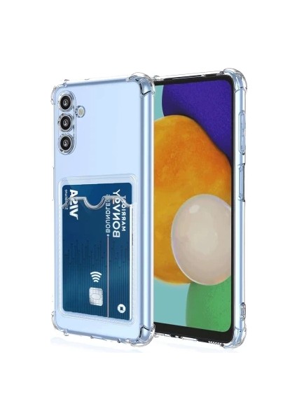 Samsung Galaxy A26 Uyumlu Kılıf Kartlık Bölmeli Arkası Şeffaf Soft Dayanıklı Kılıf Kapak