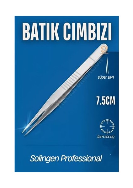 Micro Ince Uçlu Batık Cımbızı Kirpik Cımbızı Solingen Professional