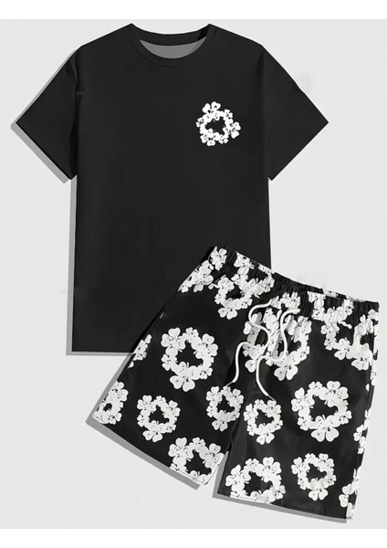 Punıx Kıds Özel Üretim Halka Baskılı Yeni Stil Erkek Çocuk T-Shırt Şort Takım