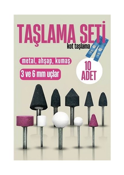 Seramik Uçlu Taşlama Seti Metal Alüminyum Çelik Dremel Uçlu Taşlama Kot Taşlama