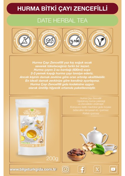 Hurma Çayı Zencefilli 200 gr x 3