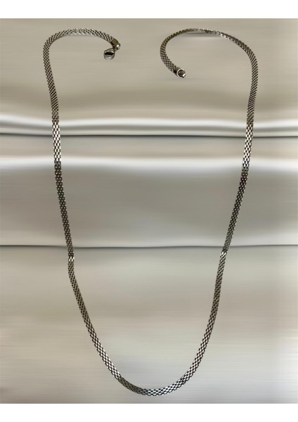 Silver Renk Hasır Örme Unisex Çelik Kolye 65 cm (3mm) fiyatları