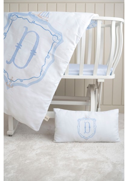 Harf Serisi D Harfi Anne Yanı Nevresim Seti (60 x 100) - Noble Serie Mavi indirimleri