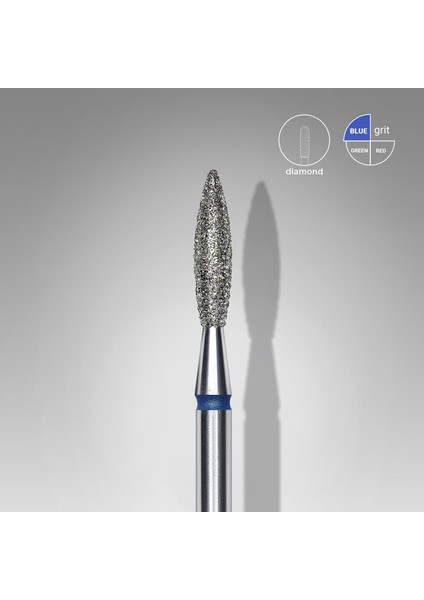 Elmas Alev Freze, Mavi, Çap 2,1 mm, Çalışma Kısmı 10 mm