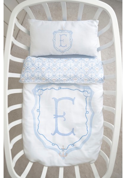 Harf Serisi E Harfi Anne Yanı Nevresim Seti (60 x 100) - Noble Serie Mavi fiyatları