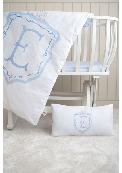 Harf Serisi E Harfi Anne Yanı Nevresim Seti (60 x 100) - Noble Serie Mavi indirimleri