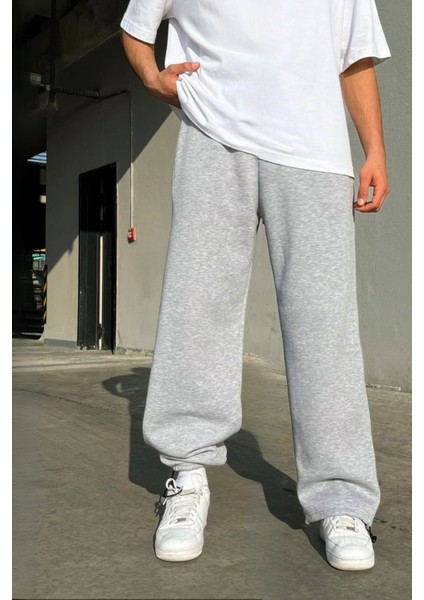 Paçası Ayarlanabilir Eşofman Altı Gri Siyah Füme