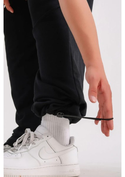 Paçası Ayarlanabilir Eşofman Altı Gri Siyah Füme fırsatları