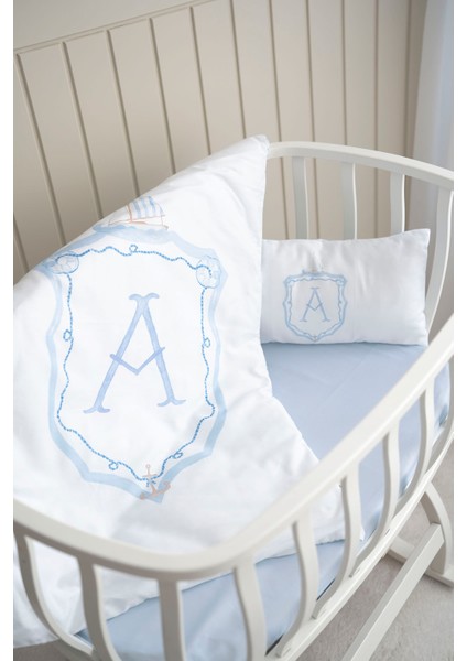 Harf Serisi A Harfi Anne Yanı Nevresim Seti (60 x 100) - Noble Serie Mavi fırsatları