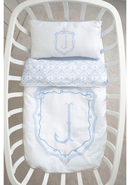 Harf Serisi J Harfi Anne Yanı Nevresim Seti (60 x 100) - Noble Serie Mavi fiyatları