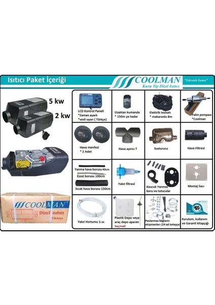 T2 CL-442403 Coolman Webasto Tipi Thermon 2 Manuel Dizel Isıtıcı 2.8 Kw
