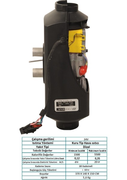 T2 CL-442403 Coolman Webasto Tipi Thermon 2 Manuel Dizel Isıtıcı 2.8 Kw