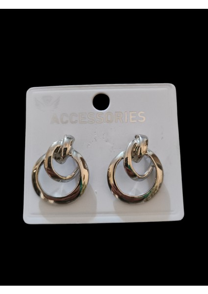 Gümüş Renk Moda Küpeler