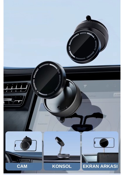 Wearfitpro K10A Ev Araba Her Alana Uyumlu 360 Derece Dönebilen Çok Açılı Magsafe Özellikli Telefon Tutucu
