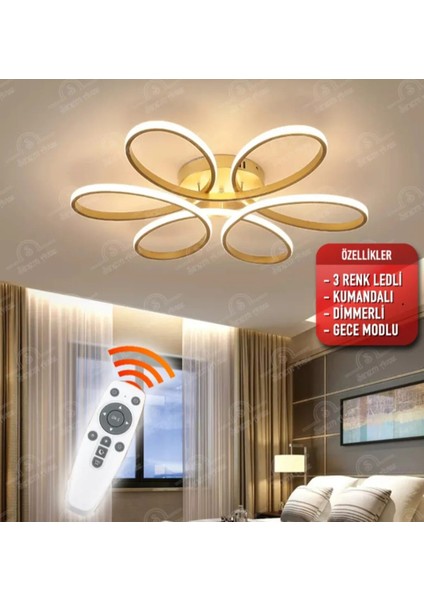 Luxor Eskitme Kasa 3 Renkli Kumandalı,oturma Odası,yatak Odası,salon Için LED Avize