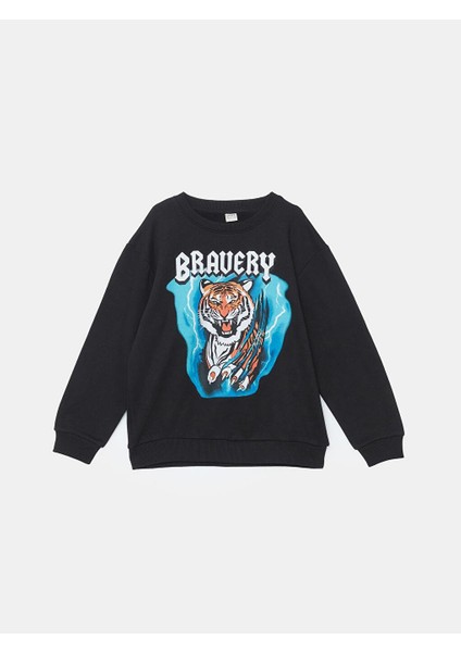 Bisiklet Yaka Erkek Çocuk Sweatshirt