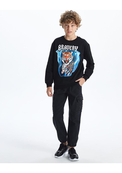 Bisiklet Yaka Erkek Çocuk Sweatshirt