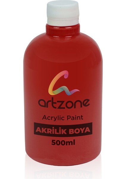 Akrilik Boya Kırmızı Renkli 500 Ml Sanatsal Çalışmalar İçin Uygun