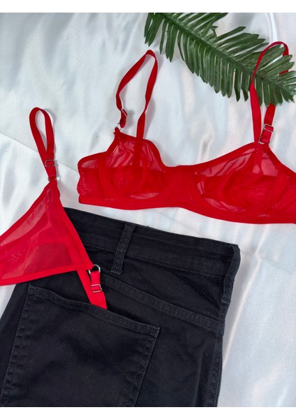 Kırmızı Bralet Sütyen Takımı (Sütyen Tanga) fiyatları