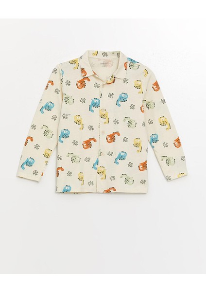 Polo Yaka Uzun Kollu Baskılı Erkek Bebek Pijama Takımı fiyatları