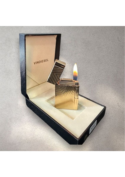 Yıldız Desenli Gold Çelik Gazlı Dupont Hediyelik Çakmak